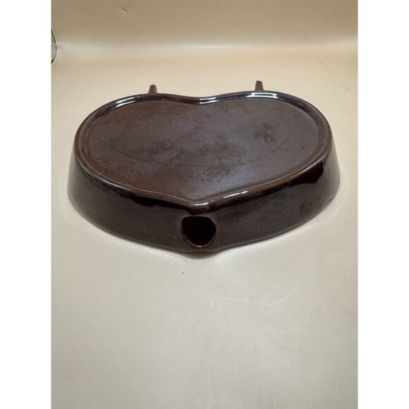 Vintage MCM Poker Patterned, Heart Shaped Ashtray, Dish, Gold And Brown - 1960s! - Picture 5 of 9